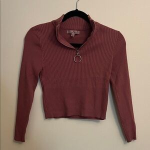Love Tree Mauve Ribbed Long Sleeve Top